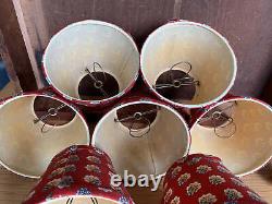 Pierre Deux Souleiado 7 Vintage Red Lampshades Candelabra Clip 80s 90s