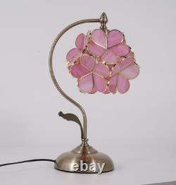 Pink Flower Cluster Glass Lampshade, Creative Reading Desktop Mini Table Lamp, New