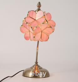 Pink Flower Cluster Glass Lampshade, Creative Reading Desktop Mini Table Lamp, New