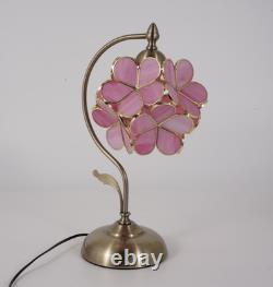 Pink Flower Cluster Glass Lampshade, Creative Reading Desktop Mini Table Lamp, New