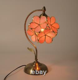 Pink Flower Cluster Glass Lampshade, Creative Reading Desktop Mini Table Lamp, New