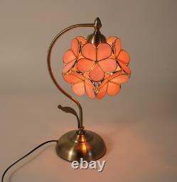 Pink Flower Cluster Glass Lampshade, Creative Reading Desktop Mini Table Lamp, New
