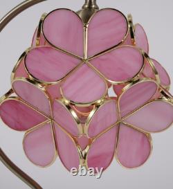 Pink Flower Cluster Glass Lampshade, Creative Reading Desktop Mini Table Lamp, New