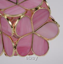Pink Flower Cluster Glass Lampshade, Creative Reading Desktop Mini Table Lamp, New