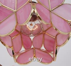 Pink Flower Cluster Glass Lampshade, Creative Reading Desktop Mini Table Lamp, New