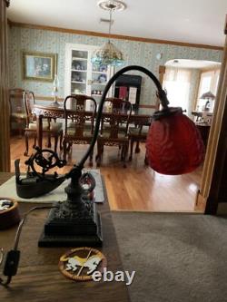 Pittsburg LBG Desk Lamp With Red Beaded Drape Lamp