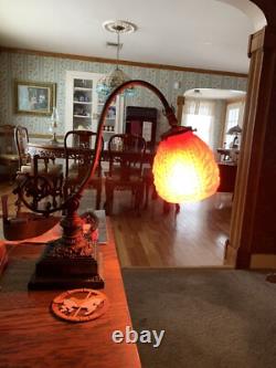 Pittsburg LBG Desk Lamp With Red Beaded Drape Lamp
