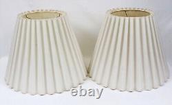 Pleated Fabric Large 21.5 x 16 Vintage 60's Empire Lamp Shade Pair Marbro Era