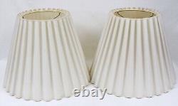 Pleated Fabric Large 21.5 x 16 Vintage 60's Empire Lamp Shade Pair Marbro Era