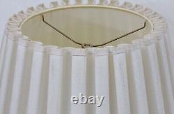 Pleated Fabric Large 21.5 x 16 Vintage 60's Empire Lamp Shade Pair Marbro Era