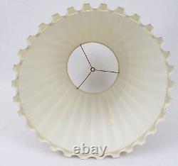 Pleated Fabric Large 21.5 x 16 Vintage 60's Empire Lamp Shade Pair Marbro Era