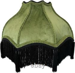 Premium Classic Victorian Style Bell Shape Scallop Large Velvet Lamp Shade with