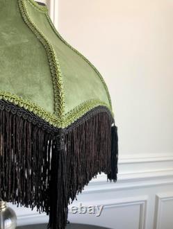 Premium Classic Victorian Style Bell Shape Scallop Large Velvet Lamp Shade with
