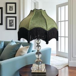 Premium Classic Victorian Style Bell Shape Scallop Large Velvet Lamp Shade with