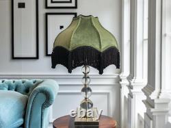 Premium Classic Victorian Style Bell Shape Scallop Large Velvet Lamp Shade with
