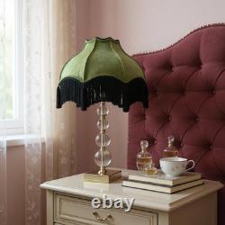 Premium Classic Victorian Style Bell Shape Scallop Large Velvet Lamp Shade with