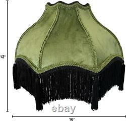 Premium Classic Victorian Style Bell Shape Scallop Large Velvet Lamp Shade with