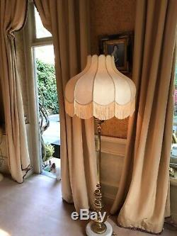 Pristine con Vintage Victorian Downton Abbey Traditional Ivory SilkMix Lampshade