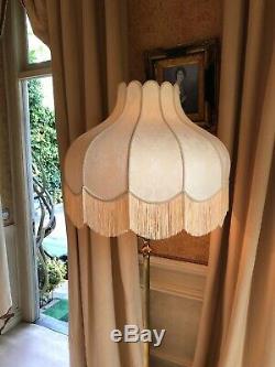 Pristine con Vintage Victorian Downton Abbey Traditional Ivory SilkMix Lampshade