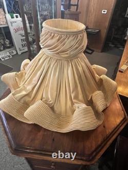 Queen 21Antique GOLD SATIN Vintage Boudoir Lampshade Ruffled AMAZING Art Deco