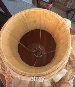 Queen 21Antique GOLD SATIN Vintage Boudoir Lampshade Ruffled AMAZING Art Deco