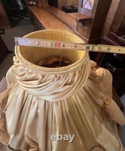 Queen 21Antique GOLD SATIN Vintage Boudoir Lampshade Ruffled AMAZING Art Deco
