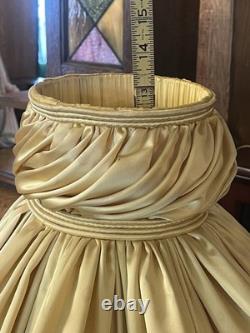 Queen 21Antique GOLD SATIN Vintage Boudoir Lampshade Ruffled AMAZING Art Deco