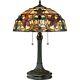 Quoizel 2 Light Kami Tiffany Table Lamp In Vintage Bronze Tf878t