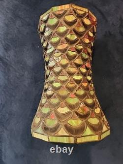 Quoizel Leaded Stained Glass Lamp Shade Vintage 11 Inch Art Deco Rare
