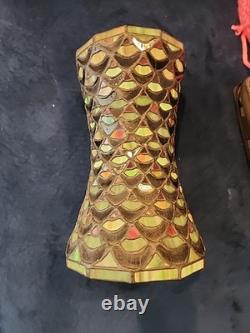 Quoizel Leaded Stained Glass Lamp Shade Vintage 11 Inch Art Deco Rare