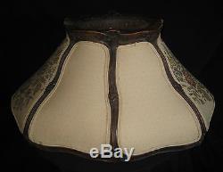 RARE Antique Victorian Vintage Lamp Shade Chandelier Huge Hand-carved Wood Frame