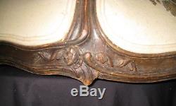 RARE Antique Victorian Vintage Lamp Shade Chandelier Huge Hand-carved Wood Frame