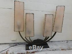 RARE MID CENTURY MODERN ATOMIC VINTAGE 50s MAJESTIC LAMP WithFIBERGLASS SHADES
