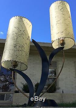 RARE VINTAGE 50s MAJESTIC LAMP FIBERGLASS SHADES MID CENTURY MODERN RETRO ATOMIC