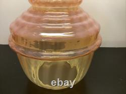 RARE VINTAGE Pink /Cranberry Opalescent Lamp Shade Globe 4 25 Fitter GC