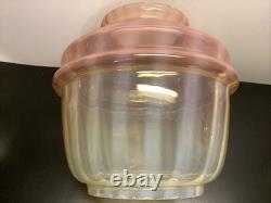RARE VINTAGE Pink /Cranberry Opalescent Lamp Shade Globe 4 25 Fitter GC