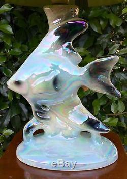 Rare Vintage Retro Barsony Silver Cloud Lustre Angel Fish Fl52 Lamp & Shade