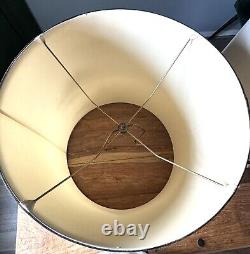 RARE! Vintage 50's Round 17 X 17.5 Silk Japanese Asian Hand Painted Lampshades