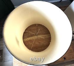 RARE! Vintage 50's Round 17 X 17.5 Silk Japanese Asian Hand Painted Lampshades