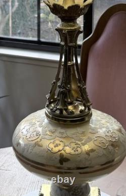 RARE Vintage Carl Falkenstein Lamp Hollywood Regency MCM Brass Marble +Shade