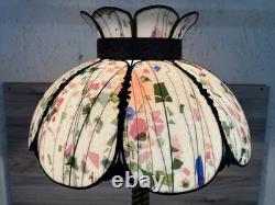 RARE Vintage Tiffany Style Leaded Confetti Glass Lamp Shade, Super Nice, READ