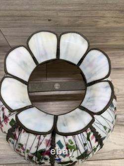 RARE Vintage Tiffany Style Leaded Confetti Glass Lamp Shade, Super Nice, READ