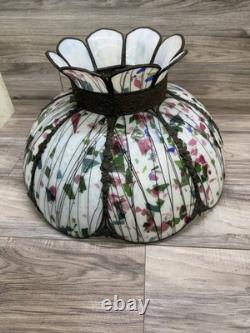 RARE Vintage Tiffany Style Leaded Confetti Glass Lamp Shade, Super Nice, READ