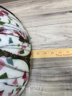 RARE Vintage Tiffany Style Leaded Confetti Glass Lamp Shade, Super Nice, READ