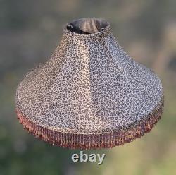 RARE Vintage Tindale Beaded Leopard Print Lamp Shade Mid Century Modern