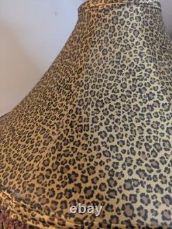 RARE Vintage Tindale Beaded Leopard Print Lamp Shade Mid Century Modern