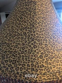 RARE Vintage Tindale Beaded Leopard Print Lamp Shade Mid Century Modern