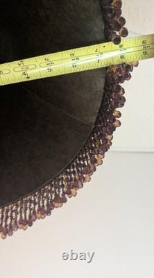 RARE Vintage Tindale Beaded Leopard Print Lamp Shade Mid Century Modern