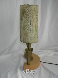 RARE Vtg Danish Mid Century Modern BLONDE Wood LAMP withSHADES Heywood Wakefield