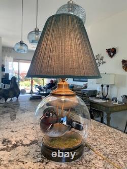 RARE vintage Mallard Duck Lamp withclear glass 3way lighting, lodge cabin cottage